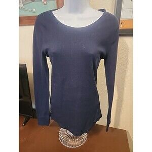 Women's Old Navy Navy Blue Waffle Weave Long Sleeve Size M